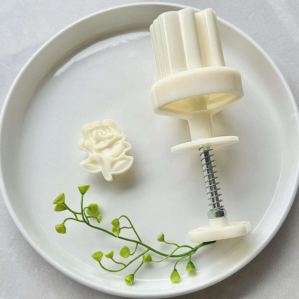50g 3D Rose Flower Baking Mold Set for Mooncake and Pastry