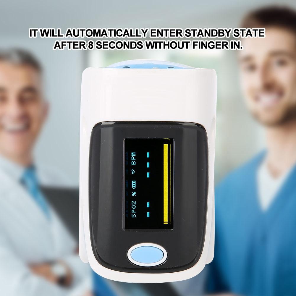 Portable Fingertip Pulse Oximeter SPO2 Blood Oxygen Saturation Monitor with LED Display Lanyard