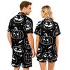 Couple Halloween Pajama Set Short Sleeve Button Down Shirt with Shorts Casual Soft Sleepwear S-XXXXL Matching Loungewear Set