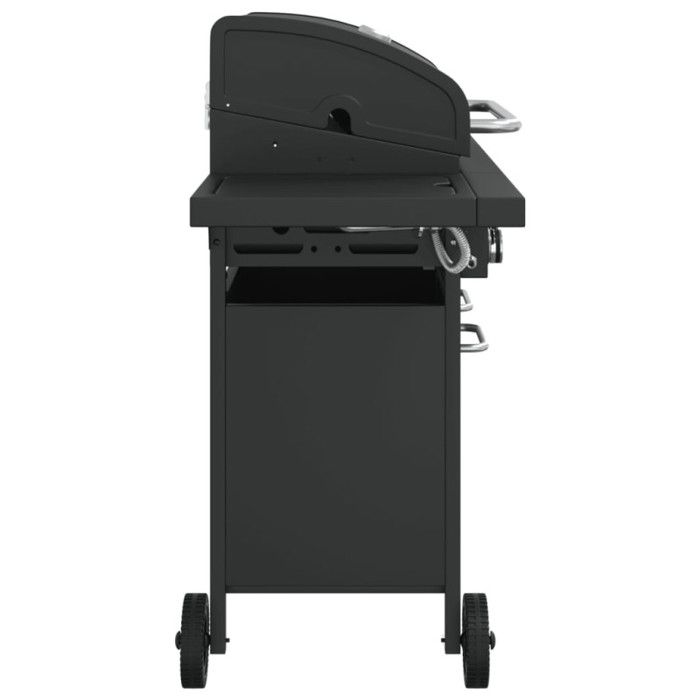 Barbecue gril à gaz avec 7 brûleurs noir acier enduit de poudre