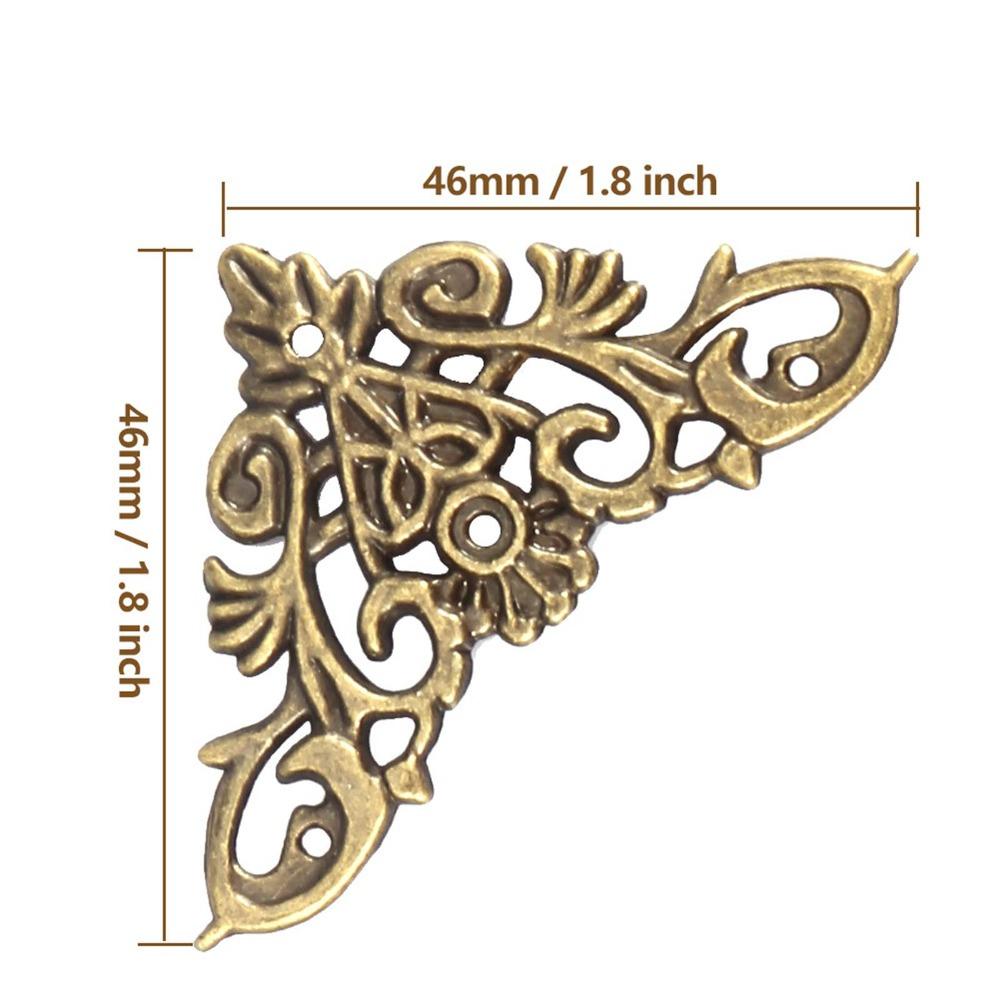 12pcs Metal Hollow Shape Corner Antique Style Edge Protector Home & Office Daily Supplies