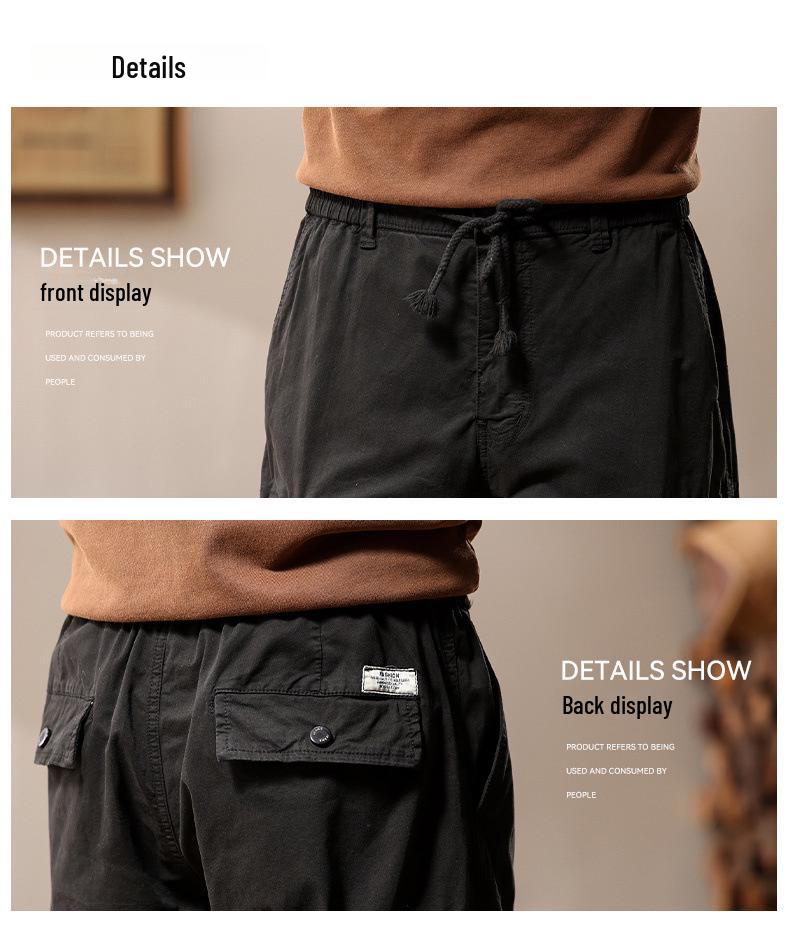 Retro Casual Loose Cuff Pants - Men’s Fashionable, All-Match Overalls