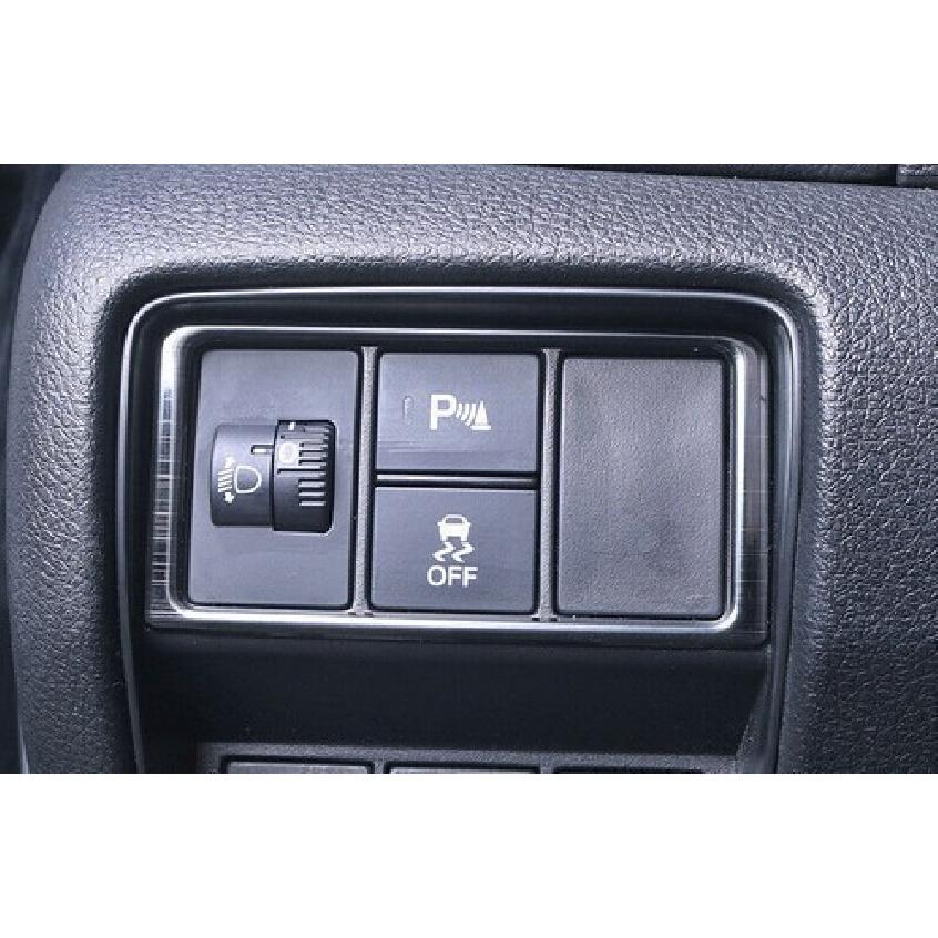 Fit For Honda CRV CR-V 2017- Black Titanium Headlight Button Frame Trim 1PCS