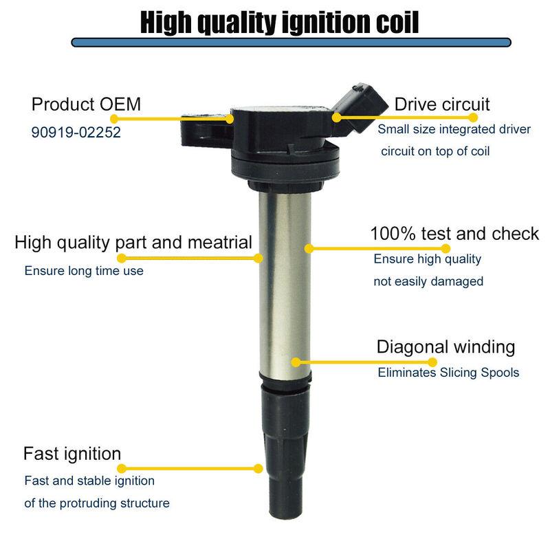 RIGHTPARTS 90919-02252 90919-02258 Car Ignition Coils For Toyota Corolla Prius Lexus Scion Pontiac L4 1.8L 9091902252 UF596