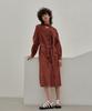 MITTE Shirring Belted Shirts Dress - Brick