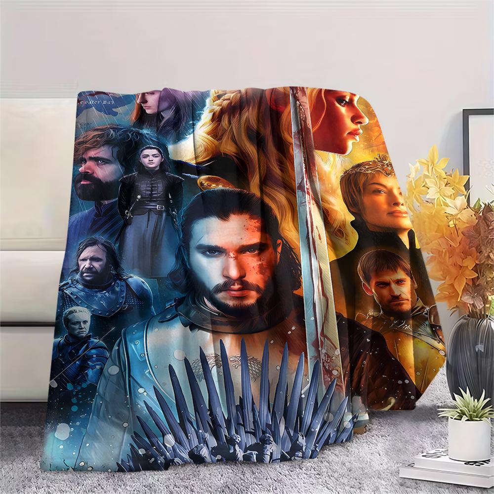 1 Stück Game of Thrones Druck Flanelldecke, Hohe Qualität, Bequem für alle Jahreszeiten, Heimdekoration, Wärme und Komfort, Perfekt für Geschenke