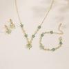 Five-petaled Flower Bracelet Necklace Earrings Temperament Light Luxury Bow Flower