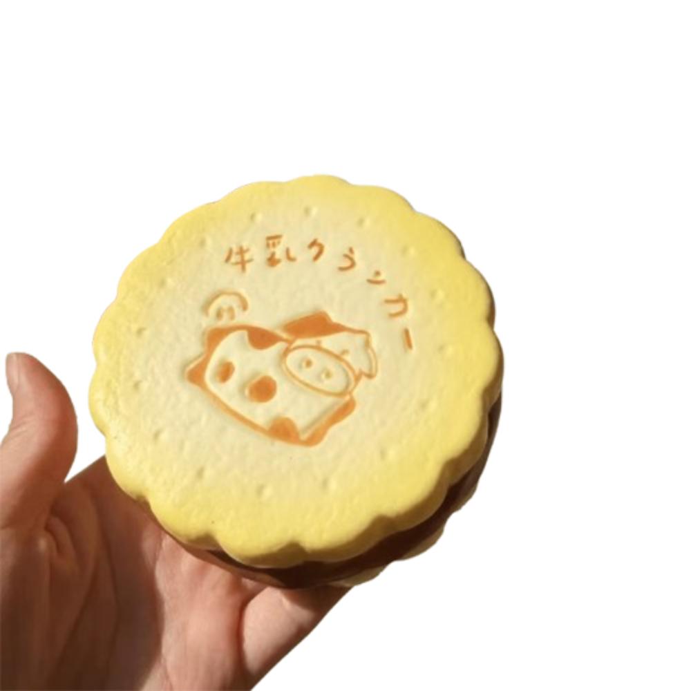 Moist Thick Simulated Bread Toast Squeeze Finger Suction Slow Rising Milk Toast Cookie Squishy Toy Soft Texture Pinch
