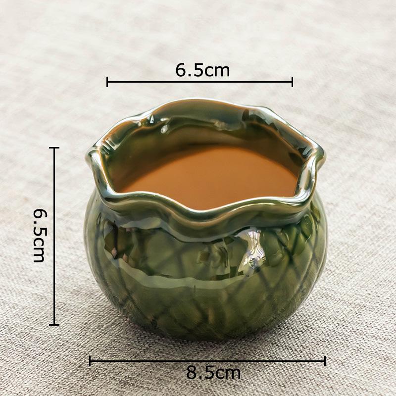 Creative Painted Ceramic Vase Lotus Shape Plant Pots Table Decoration Flowers Arrangement Flower Vase Room Aesthetic Decor