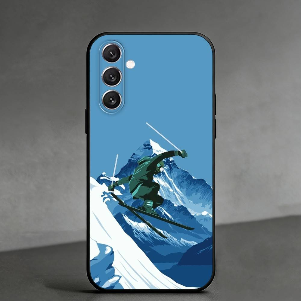 S-Skiing Snow Snowboard Ski Phone Case For Samsung Galaxy A91,80,73,72 ,71,53,52,32 ,31,22,21s,20,Soft Black Case