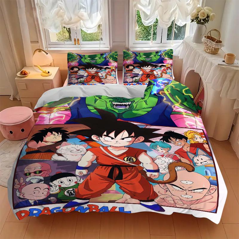 3pcs Dragon Ball Heroes Design Bedding Set Includes Comfortable Bedding with Stylish Design for Bedroom,  H027