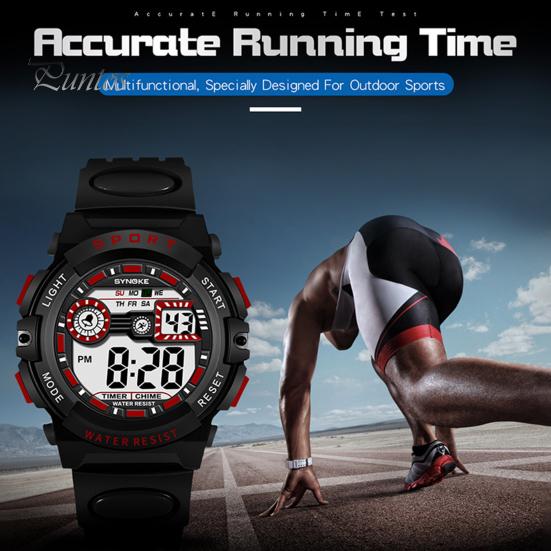 Kids Digital Watch Electronic Waterproof Multifunctional Display Fashionable LED Luminous for Student Sport