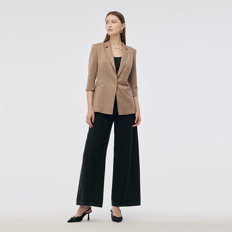 GOELIA Women's Suede Blazer Jacket