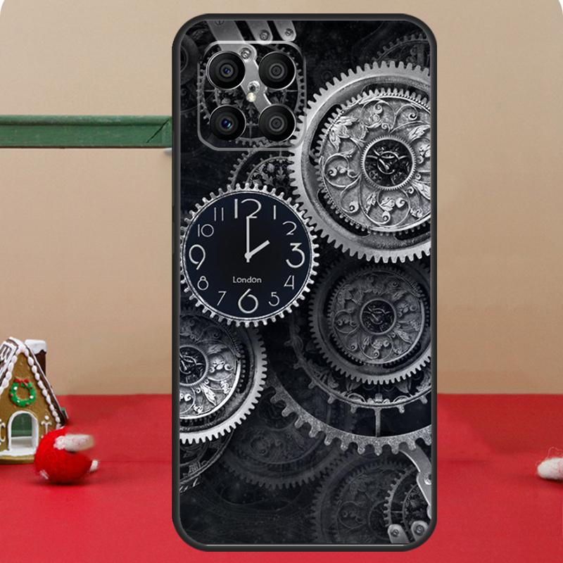 Steampunk Style Gears Levers Engine Case For Huawei P40 Lite P20 P30 P60 P Smart Z Nova 9 Honor X8 X9a 50 70 Magic 5 Pro Cover