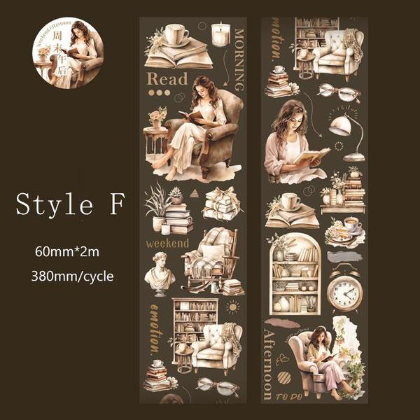 

1 рулон, серия для чтения, ПЭТ-лента, наклейки, материал для украшения для скрапбукинга, принадлежности для ведения журнала, коллажа E