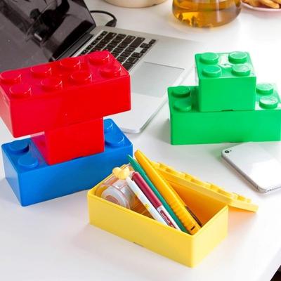 Rectangle Square Shape Block Modeling Stackable Storage Box Random Color