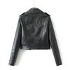 Autumn/Winter New Product Women's New Fashion and Casual Versatile Polo Collar Leather Zipper Decoration Jacket Coa