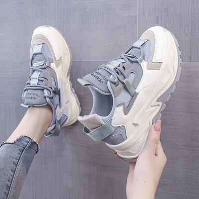 Baba Ayakkabı kadın Yeni Moda Colorblock Düz Sneaker Rahat Nefes Koşu Ayakkabıları Toptan Beyaz Ayakkabı
