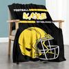 Yellow Football Cap Customize Text Blanket Multi-purpose Personalized Blanket Ultra-Soft Suitable for Livingroom Seaside Couch Nap