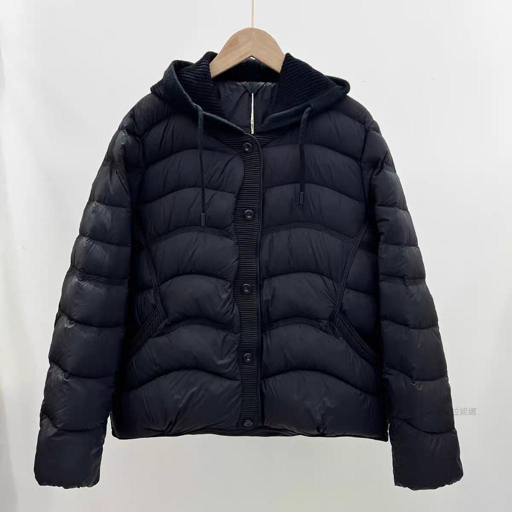 Yu Yan, knitted splicing down jacket women's short winter new product sweet slim jacket white duck down