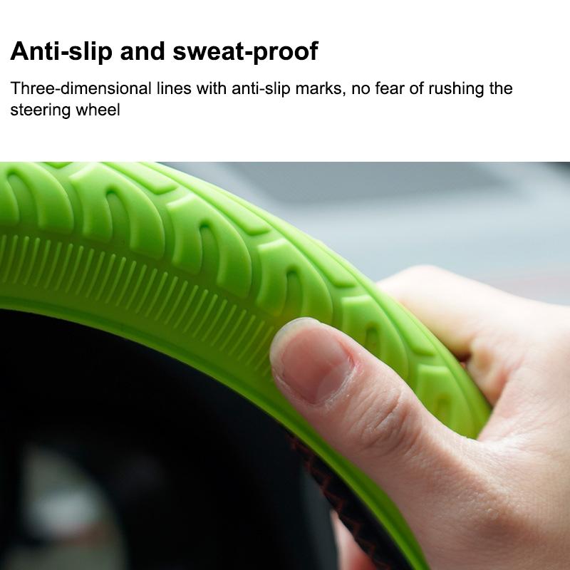 Universal Car Non-Slip Silicone Steering Wheel Cover Elastic Texture D-Shaped Steering Wheel Covers Car Decoration Accessories