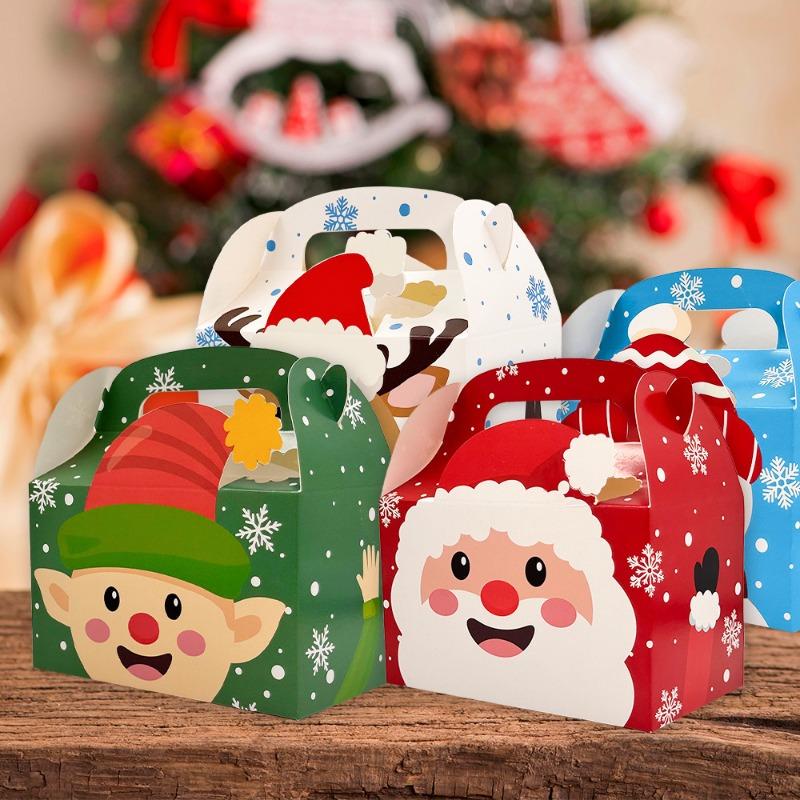 Christmas series portable candy box square portable gift box Christmas hand cake box