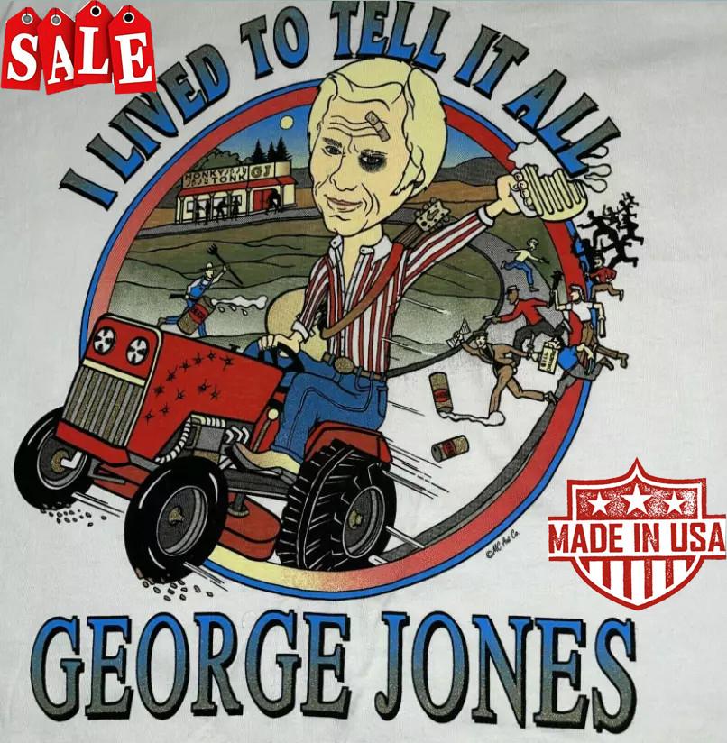 Vtg George Jones Short Sleeve White All Size S-5XL Unisex Shirt Unisex T-Shirt XXL