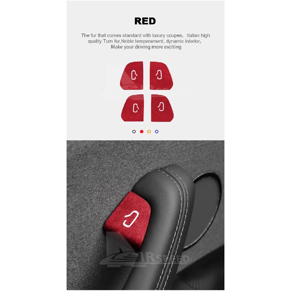 For Tesla Model Y 2025 2026 Italian Premium Suede Juniper Model 3 Highland 2024 2025 2026 Door Switch Patch Trim Sticker