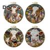 Punch Needle Stickset, Cartoon Highland Cow, DIY Stickset mit Hoop, Punch Needle Starter Craft Kit für Erwachsene und Kinder