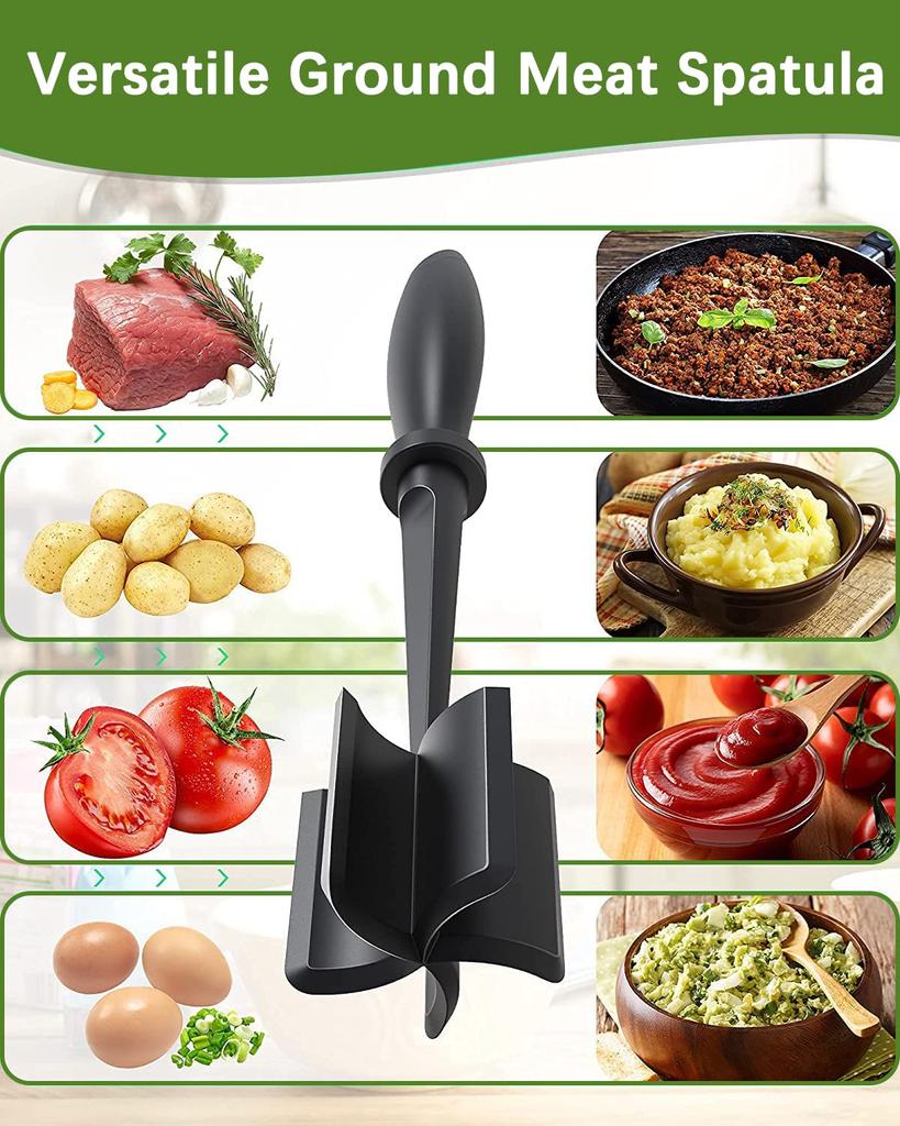 1/2 pc Meat Chopper Heat Resistant Meat Masher for Ground Beef Hamburger Meat Mix and Chop Kitchen Tool & Meat Browning Utensil