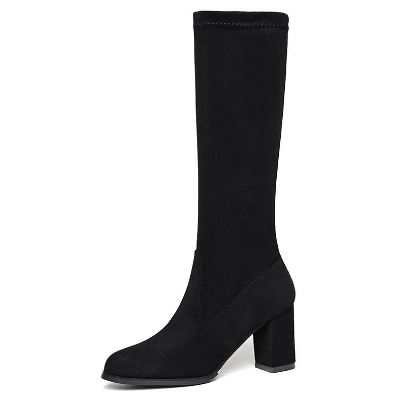 The New Long Boots In Autumn and Winter Are Elastic But Knee Boots, Thick Heels Are Thin, and High Boots Do Not Fall Off. Women's High-heeled Boots