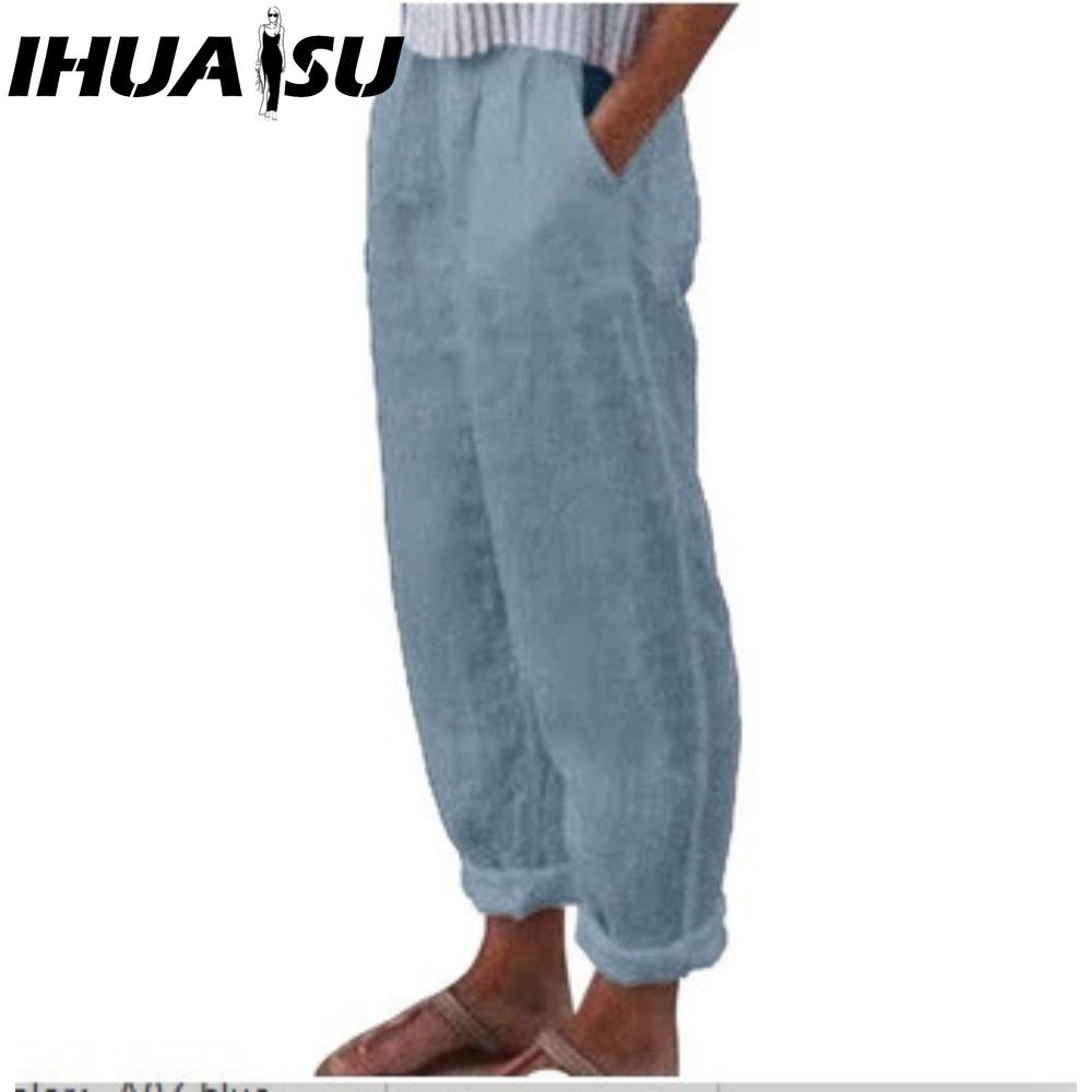 IHUASU 8 Barev Dámská Móda Ležérní Jednobarevný Potisk Kalhoty & Capri s Vysokým Pasem