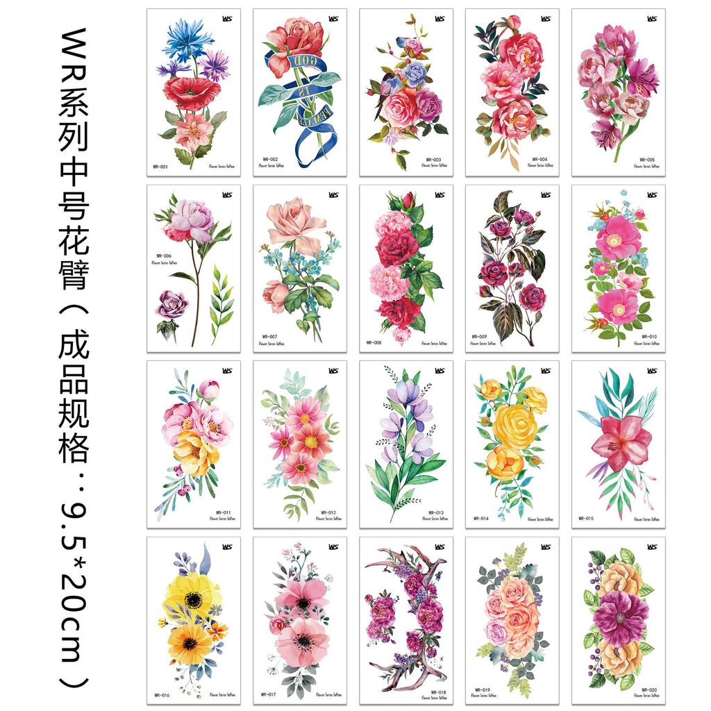 Small Fresh Flower Tattoo Sticker Flower Arm, Flower Rose Waterproof Environmentally Friendly Tattoo Sticker Tattoo