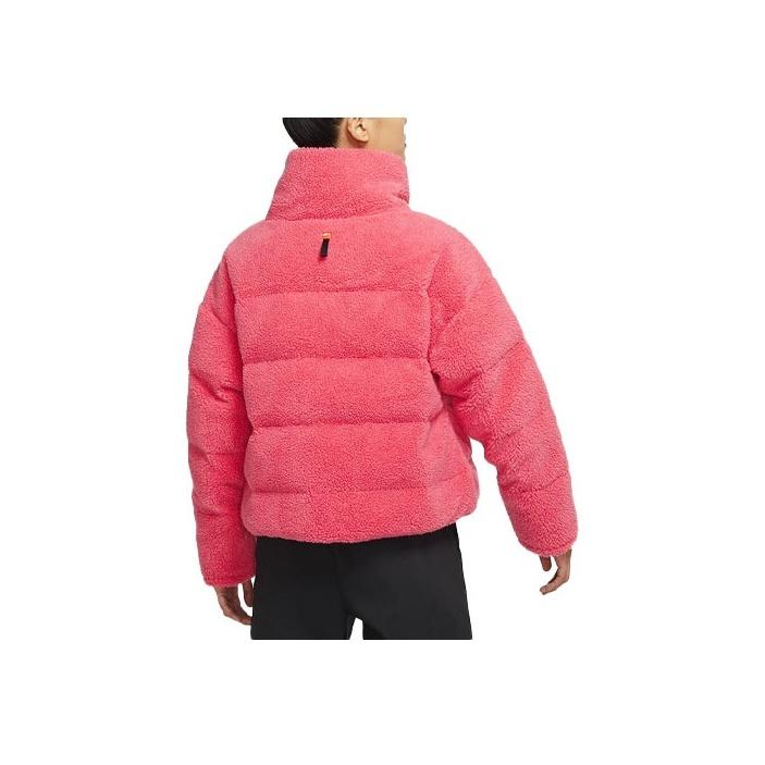 Nike Embroidered Logo Warm Lamb Fleece Sports Down Jacket Women Jacket Antique-Pink DD4655-622