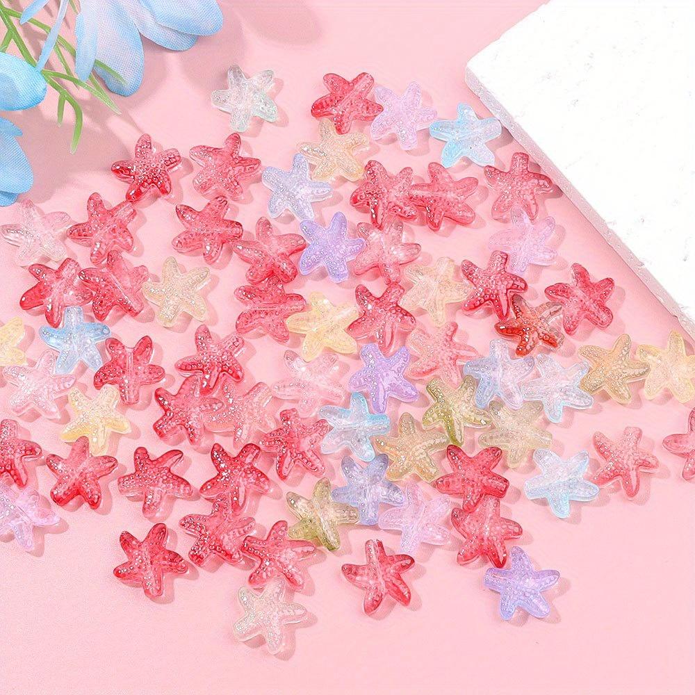 8/16/32pcs Glass Material Starfish Zhuhai Ocean Style Decoration Zhuhai Ocean Animal Beads Fashion Multi functional Personalized Decoration
