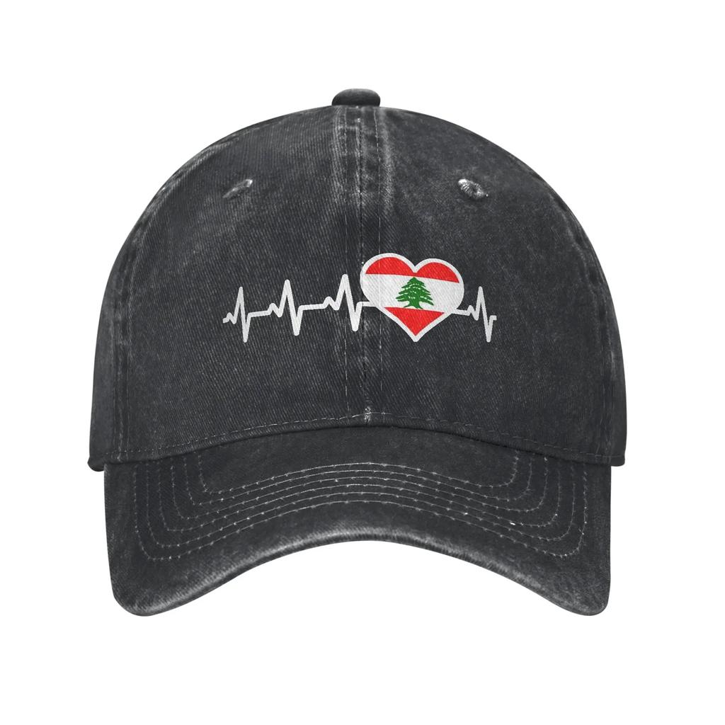 Lebanon Flag Heart Accessories Baseball Caps Unisex Casual  Caps Hat Adjustable Trucker Hats Snapback Cap