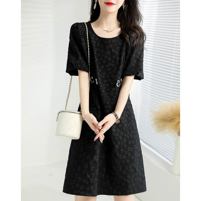 

Платье в стиле Small Scent, летняя облегающая и узкая повседневная юбка, легкая дорожная юбка, платье в корейском стиле S чёрный