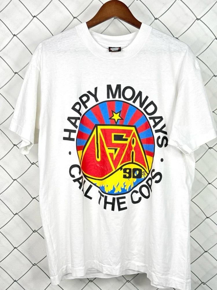 Happy Mondays Call The Cops 1990 Us Tour Tshirt S