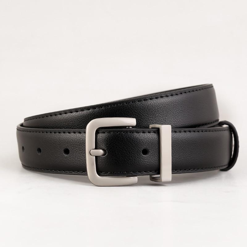 Genuine Leather Ladies Belt With Alloy Buckle For Chic And Elegant Looks чёрный