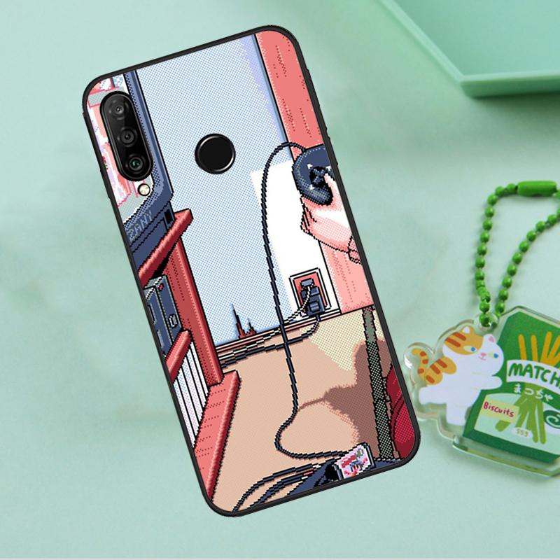 Retro Aesthetic Japanese Game Over For Huawei Nova 8i 11i 12i 12s 9 10 SE Y90 Y60 Y70 Y72 Y61 Y91 P20 P30 P40 Lite P60 Pro Case