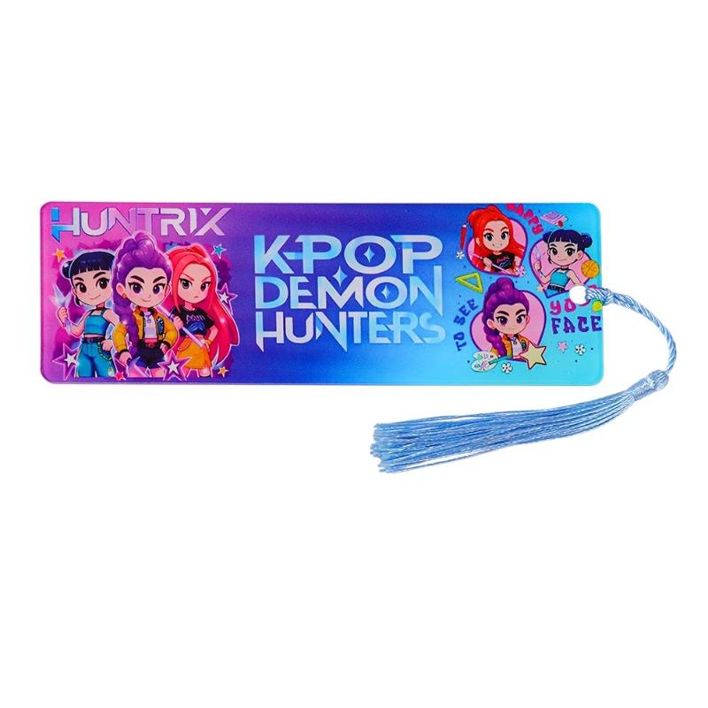 Kpop Demon Hunters Acrylic Bookmarks with Tassels - Colorful Idol & Cartoon Designs, Durable Page Markers for Kpop Fans