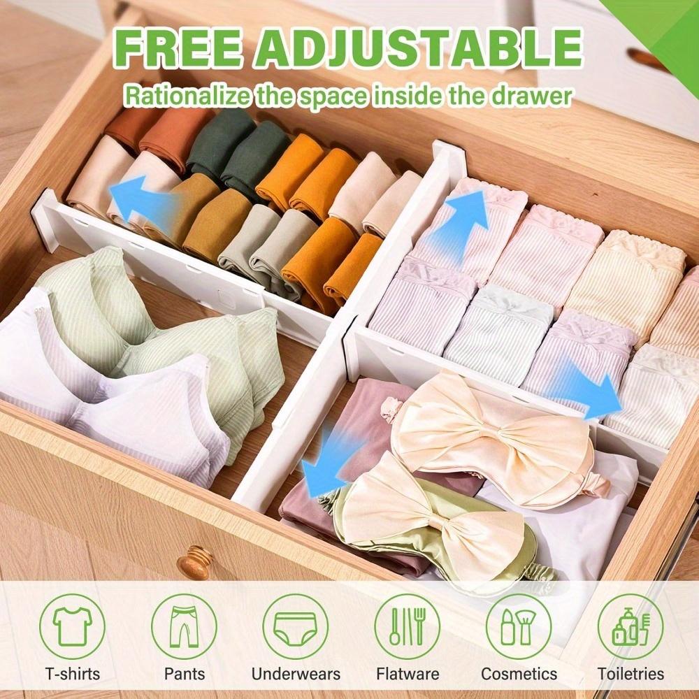 Adjustable Drawer Divider - Heavy-Duty Plastic Expandable and Foldable Storage Box,Suitable for Wardrobe and Drawer Organization