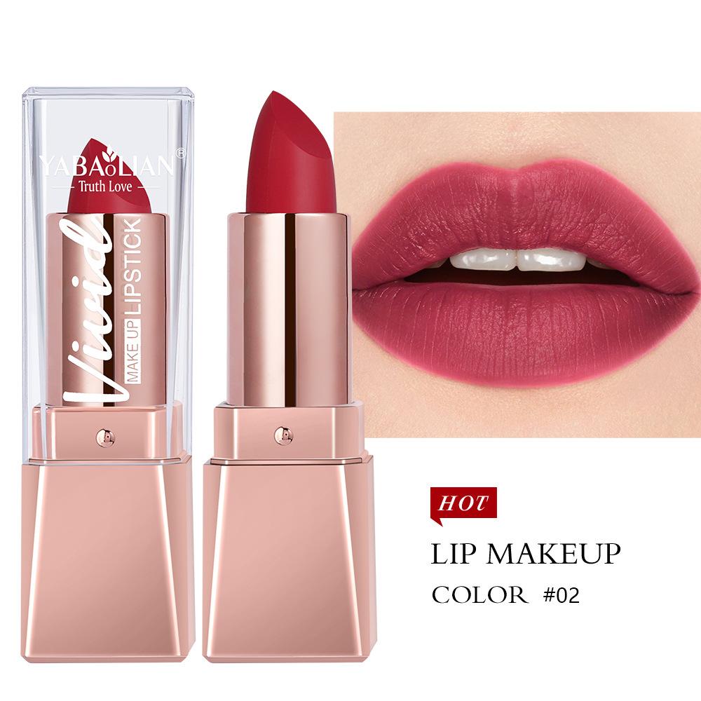 Матовая помада, бархатная увлажняющая помада, высокопигментированная, стойкий блеск для губ, кирпичная позитивная красная помада, макияж для губ 2#