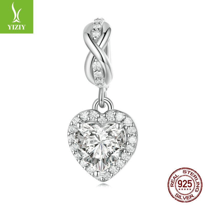 Court Style Love Bracelet Pendant 925 Sterling Silver, French Vintage Opal Susceptible Beads
