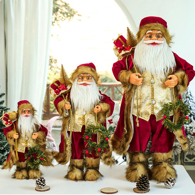 Santa Claus Doll Height 30cm New-Year Christmas Decorations For Home Children'S Gifts Window Ornaments Navidad