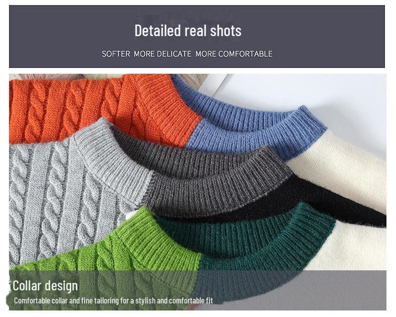 Men's Casual Round Neck Knitted Sweater - Autumn/Winter Collection