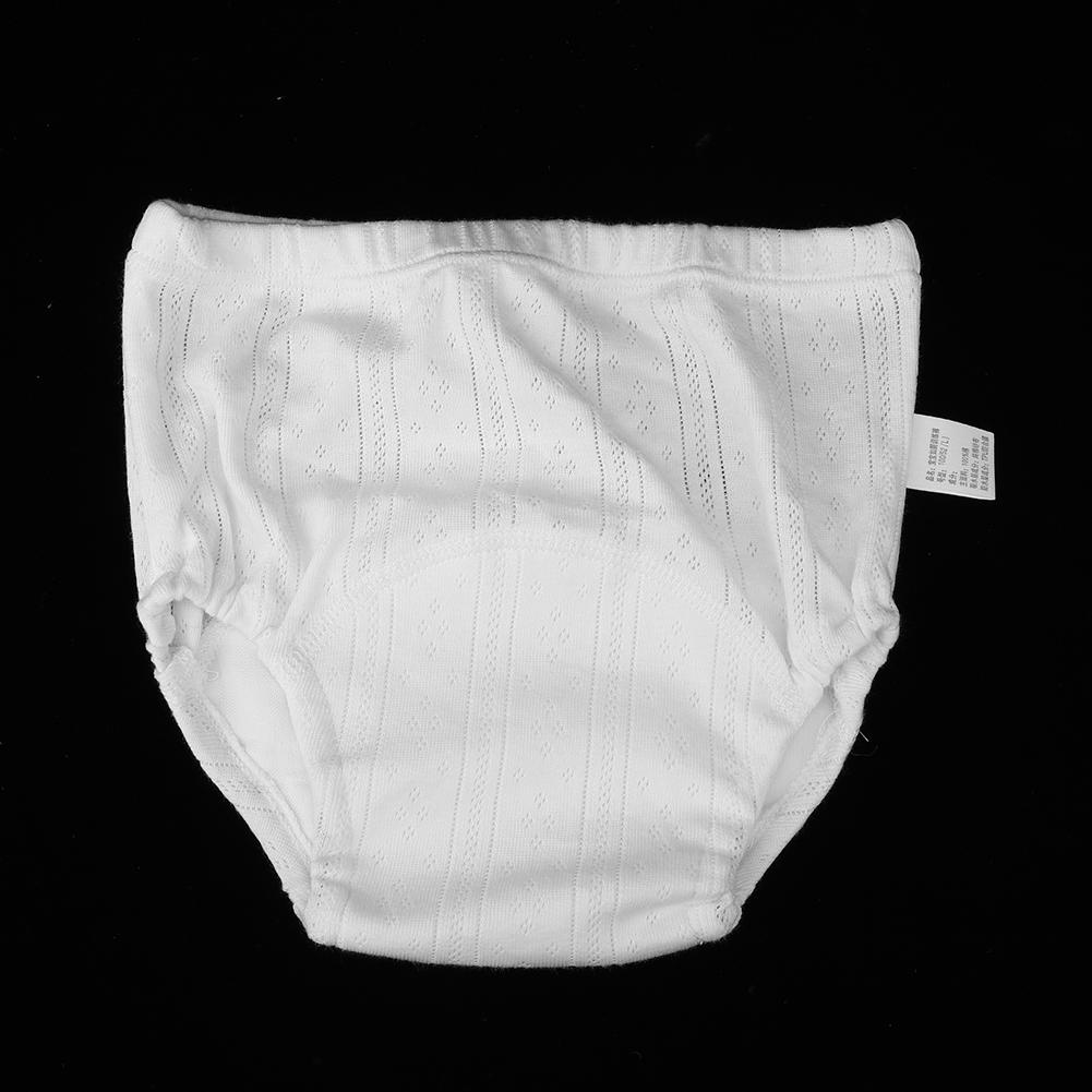 Potte treningsundertøy Vaskbare småbarn Bomull Treningsbukser Lekkasjesikre Bleiebukser(Hvit L)