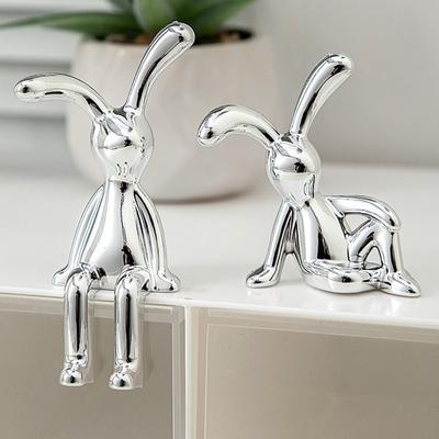 1ks Králik s dlhými ušami Dekor stredovej konzoly Nalepovacia pokovovaná králičia 3D DIY bytová dekorácia Ornament