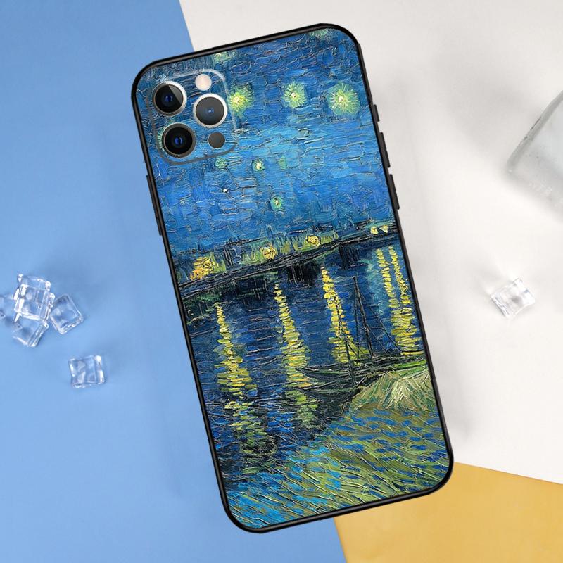 Van Gogh Starry Sky Phone Case For iPhone 16 Pro Max 12 13 Mini 11 14 15 Pro Max XR 16 15 Plus 16e Cover Shell