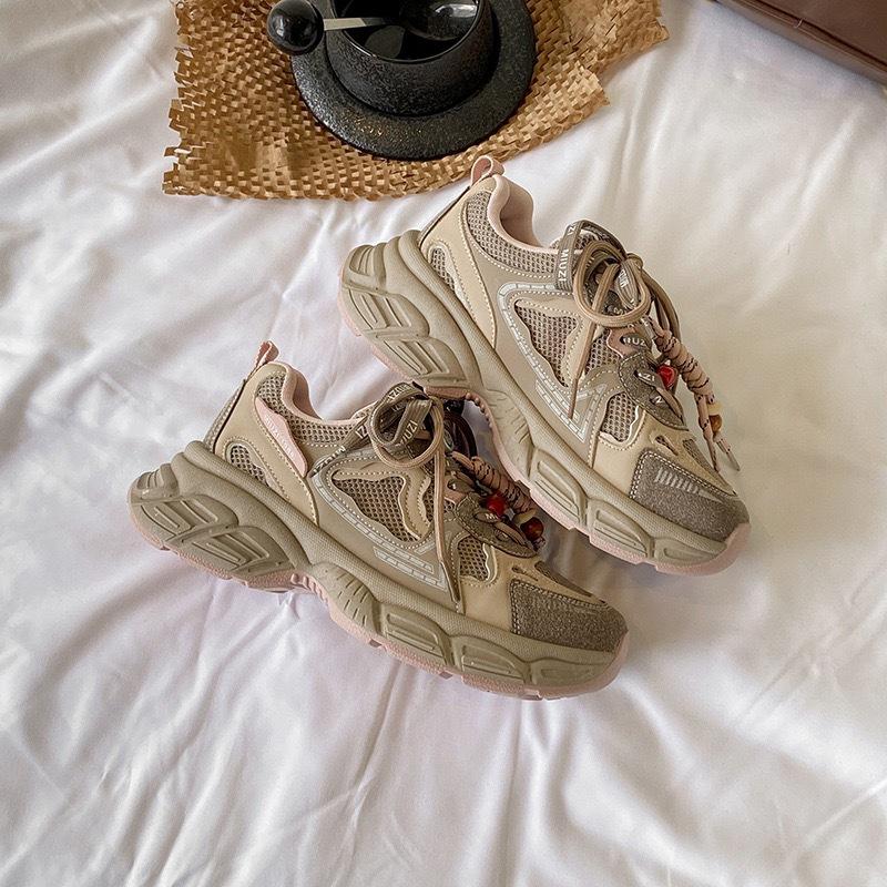Thick-soled dad shoes women's 2025 autumn and winter new mesh heightened soft sole not tired feet breathable casual sports shoes